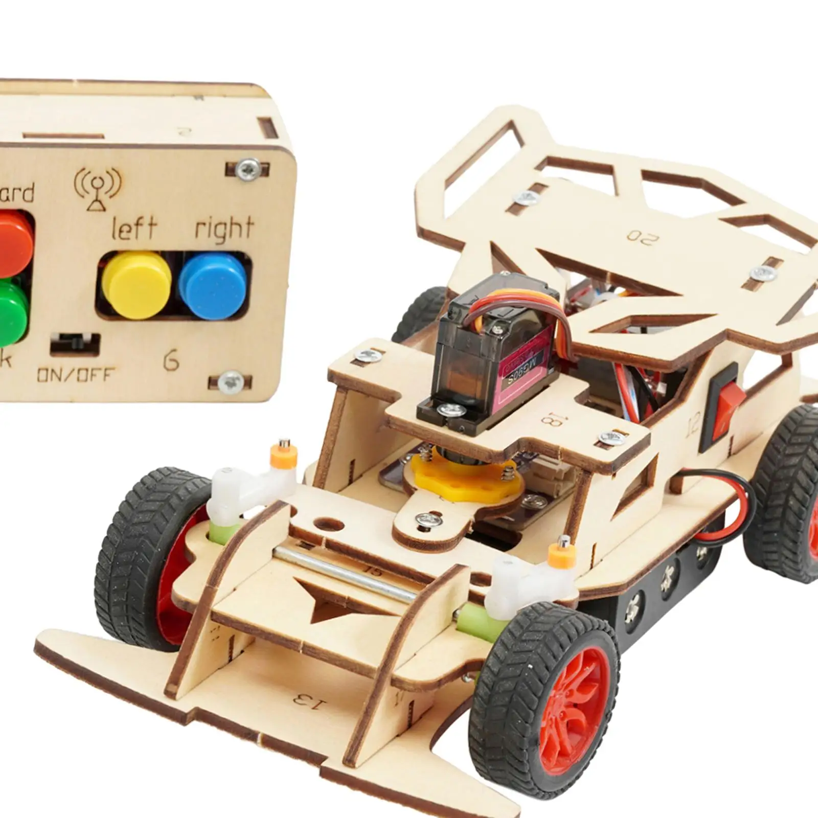 RC Car Toy Wooden Science Kits DIY Crafts Teaching Aids for Ages 8+ Year Old