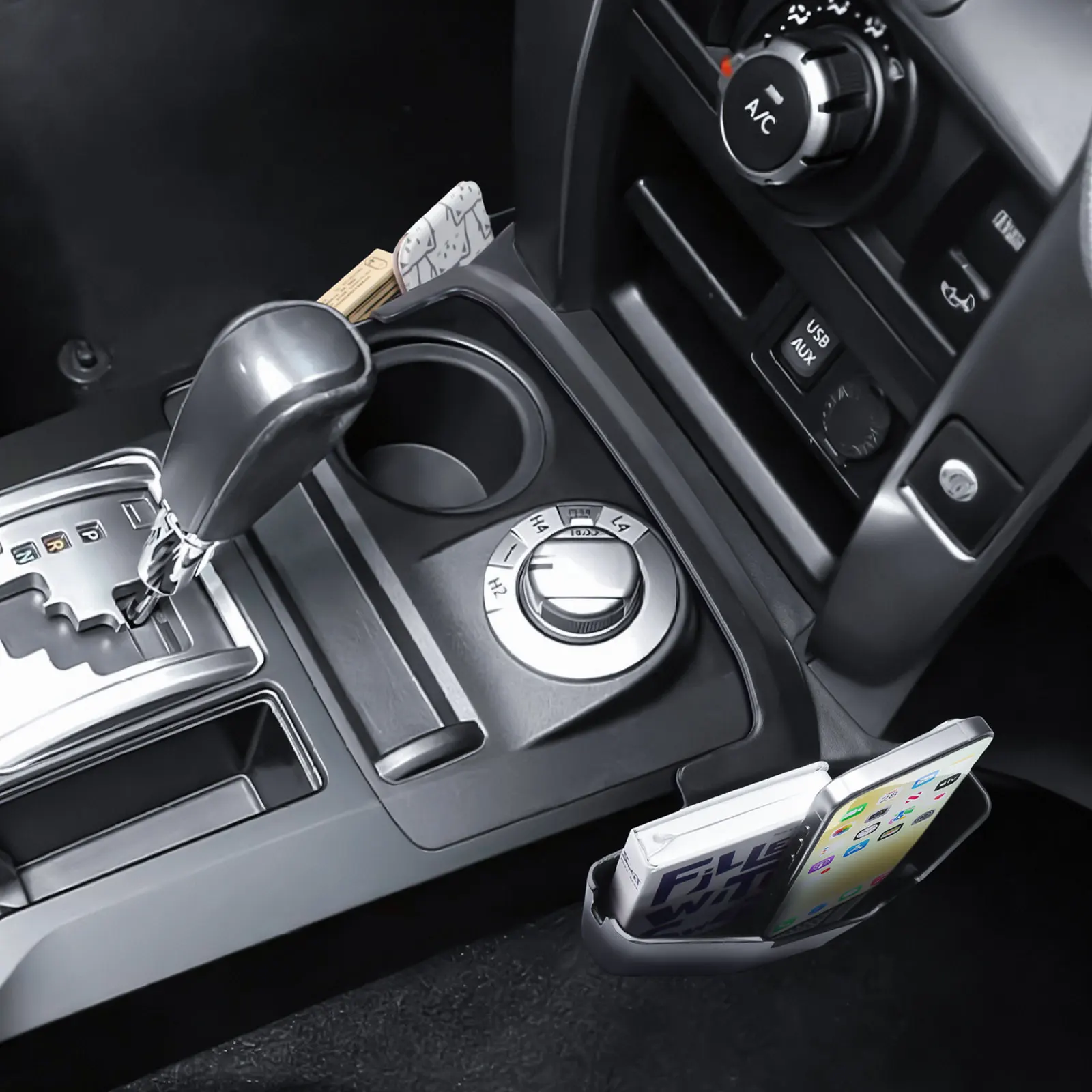 For Toyota 4Runner 2010-2024 Gear Shift Hanging Storage Organizer Tray Middle Center Console Hanging Storage Box Car Accessories