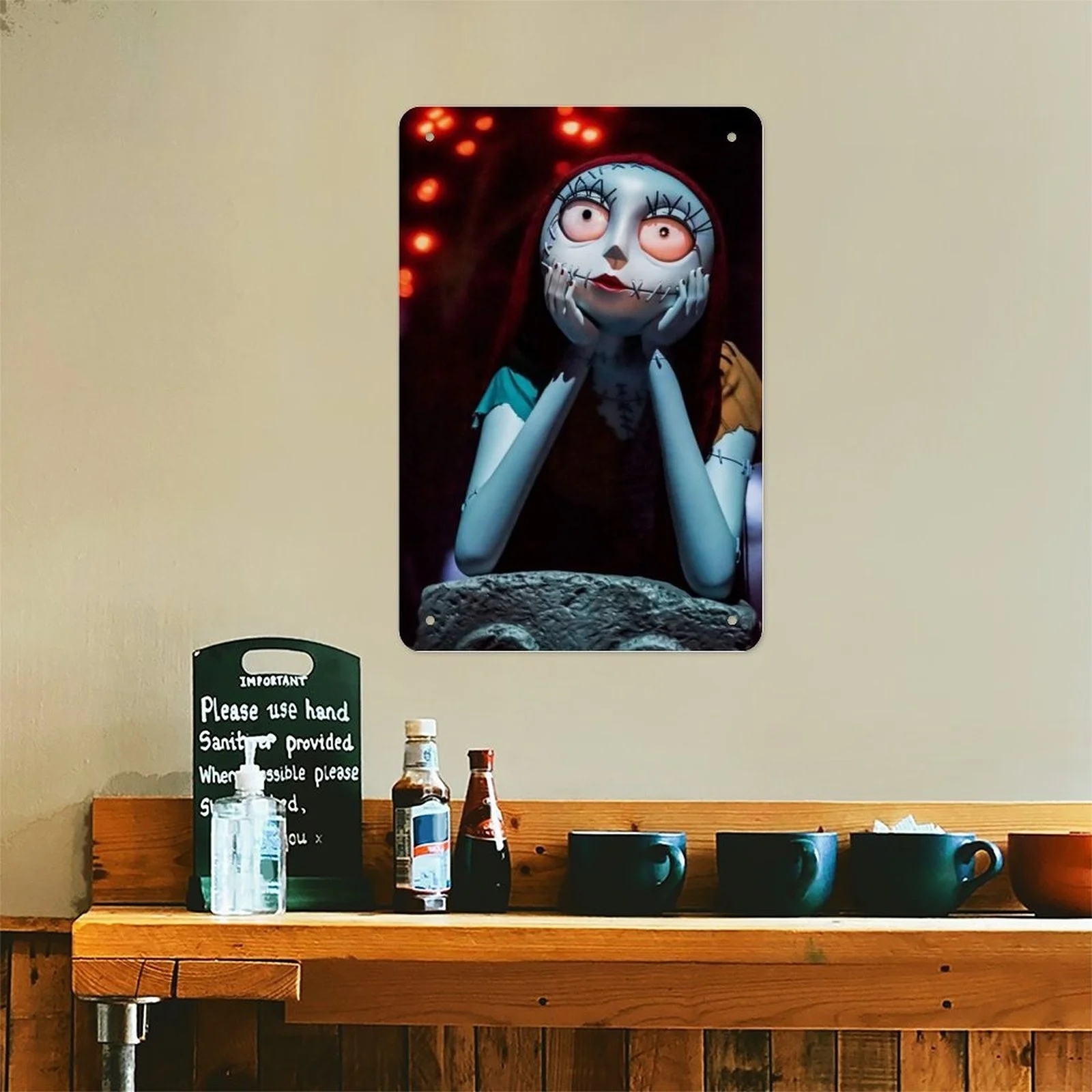 1 قطعة كابوس ديزني قبل عيد الميلاد غرزة رئيس شعار علامة معدنية-رجعية خمر جدار الفن ، 8x12 بوصة ديكور معدني دائم ل Ho #5