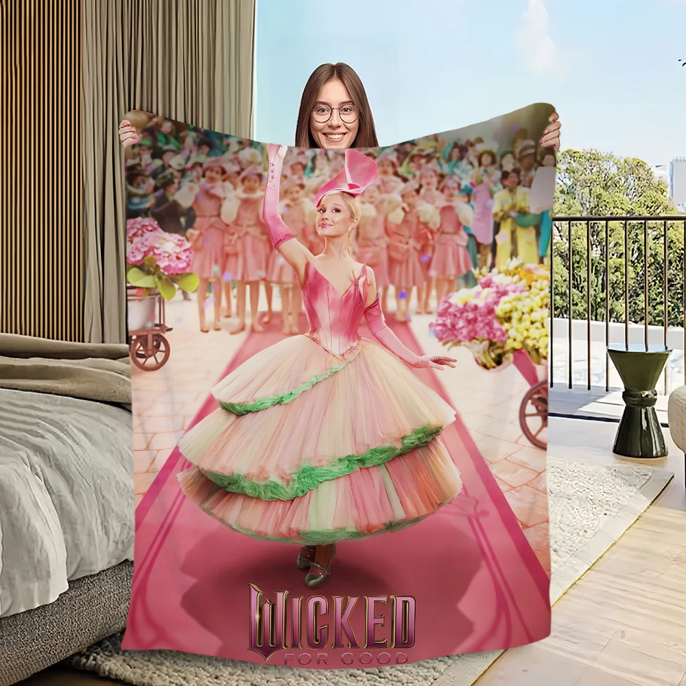 Musical fantasy film w-wicked for good Flannel warm comfort soft plush blanket sofa living room hogar bedroom travel gift home