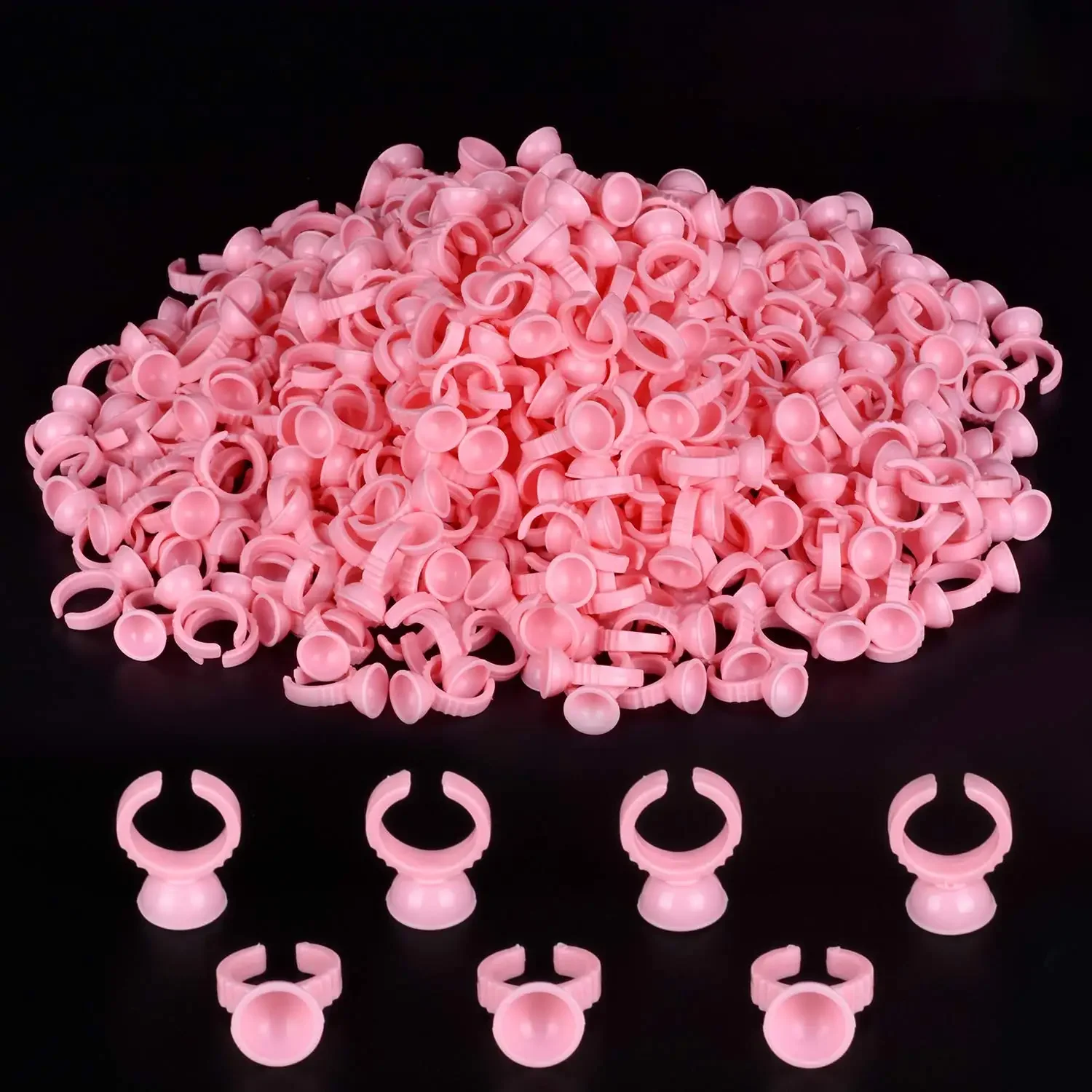 100Pcs Tattoo Inkt Ring Cup Wegwerp Microblading Permanente Holder Make Ring Lip Container Wimper Extension Lijm Cups