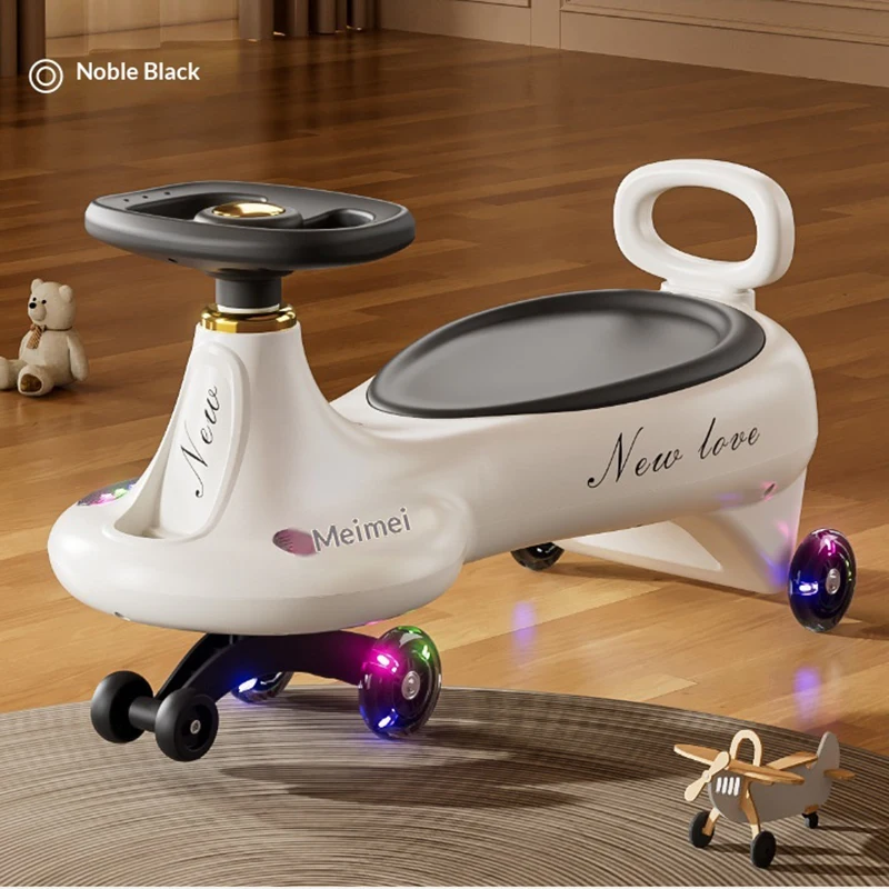 Coche giratorio para niños, tablero deslizante silencioso oscilante antimunta, adecuado para niños y niñas de 1 a 8 años, pueden sentarse