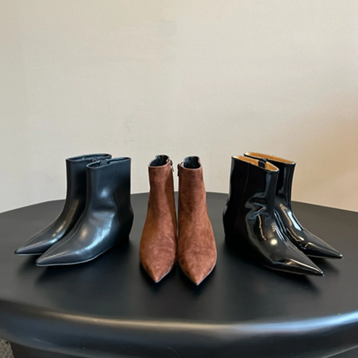 

Jenny&Dave 2026 New Fashion Party Boots,Women's Boots Woman Shoes Minimalist French Genuine Leather Pointed Toe Boots Shoes