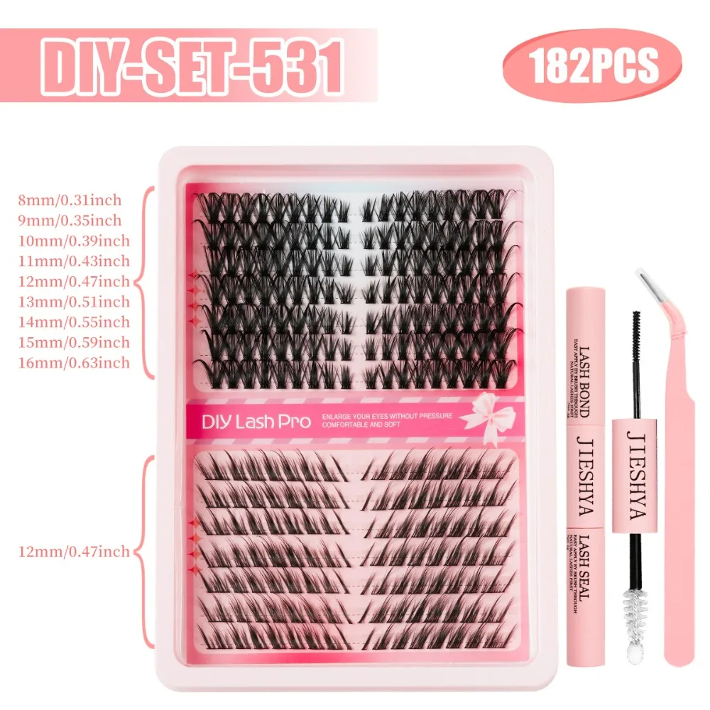 40D Cluster DIY Lash Extension Invisible Band Cat Eye Lashes Cluster Eyelash Premium Mink Manga Lash Eyelash Clusters