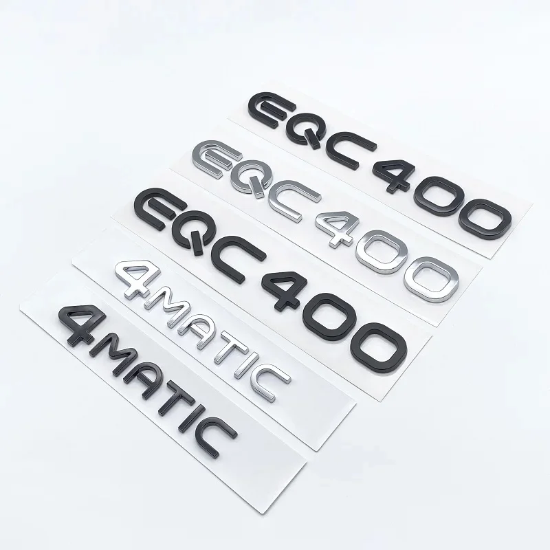 Chrome Silver Black Trunk Letters EQC400 4MATIC Emblems for Mercedes Benz EQC Electric Motor SUV AWD N293 Auto Logo Accessories