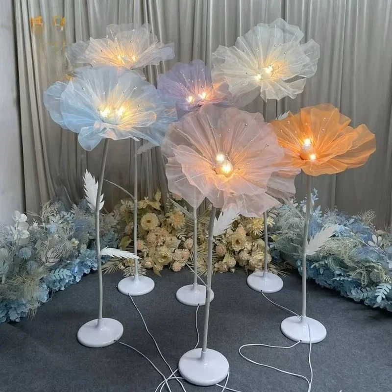 

Luminous gauze T stage path light, petal frame, decorative flower light