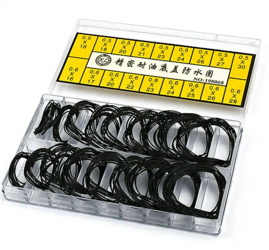 Watch Repair Tools 1box Watch Case Rubber Waterproof O-Ring Oil-resistant Watch Bottom Cover Gasket 0.5/0.6mm O-Ring Seal Gasket