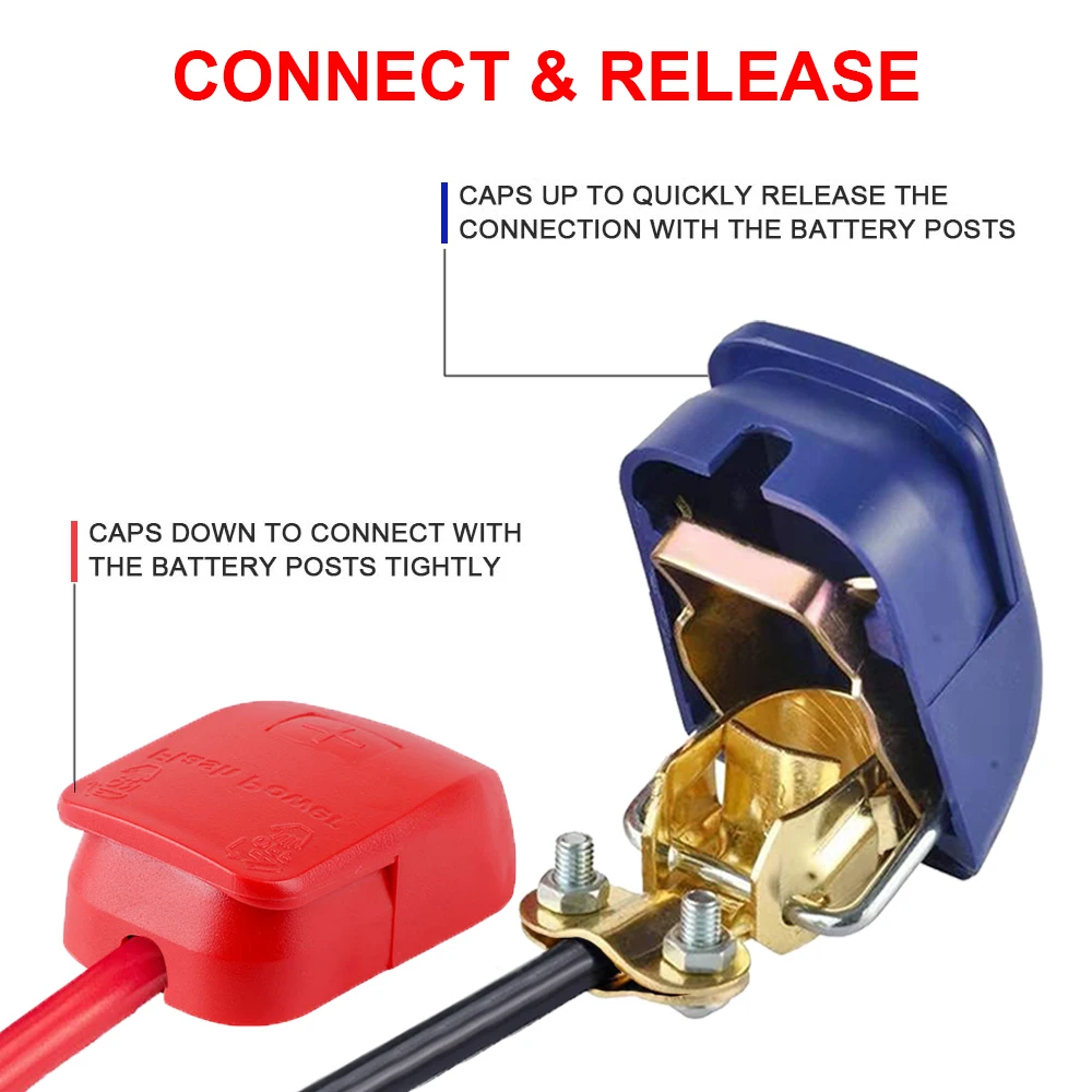 1 คู่ Positive & Negative Electrode QUICK RELEASE แบตเตอรี่เทอร์มินัล CLAMP Lift Off สําหรับรถเรือ Moto รถอุปกรณ์เสริม