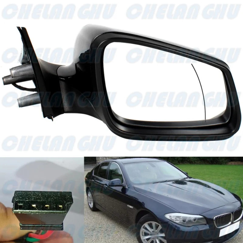 

For BMW E60 E61 LCI 520i 523i 525i 528i 530i 535i 540i 550i 2008 2009 2010 Right 3 Pins Black Painted Power Fold Mirror Assembly