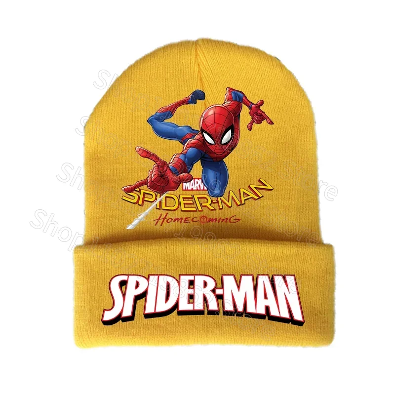 Spidermans Kids Caps Marvels Knitted Hats Beanies Movie Character Pattern Print Winter Hat Warm Comfortable Bonnets Baby Show