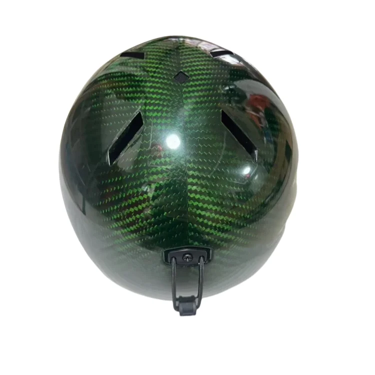 Thickened Carbon fiber material ski helmet, retro dual sport design, high toughness protective gear for unisex adult winter outd