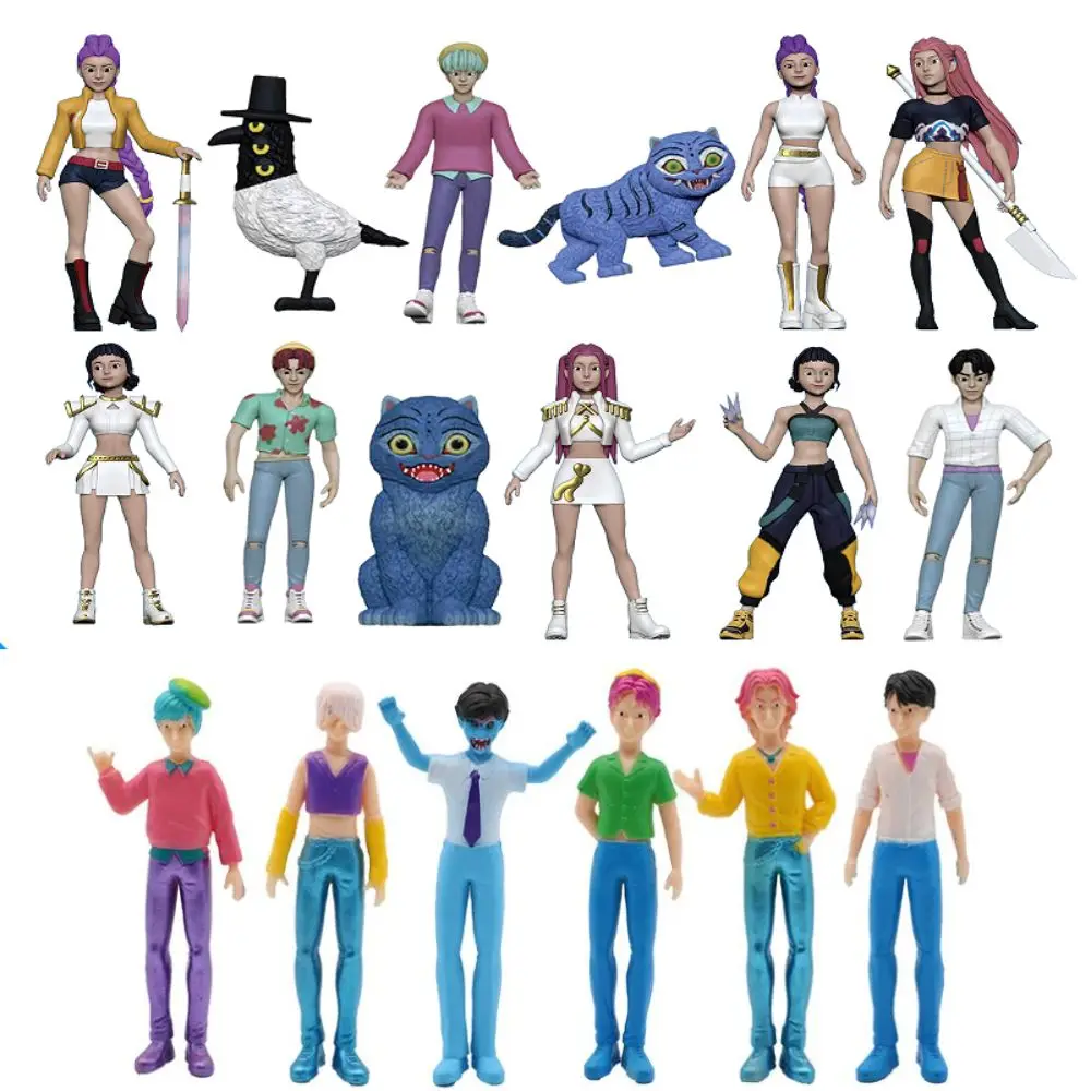 أنيمي 12 قطعة/المجموعة Kpop شيطان الصيادين نموذج لجسم لعبة الكرتون الألعاب الأجهزة الطرفية مكتب الديكور جمع أرقام لعبة مجسمة هدية #1