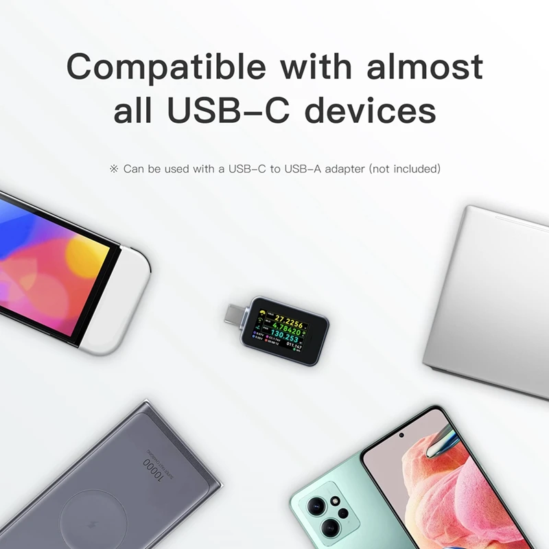 C240 Портативный USB-C PD цифровой измеритель мощности Тестер Поддержка 240 Вт PD3.1 QC5.0 USB C Вольтметр для телефона Ноутбук Тестовый инструмент