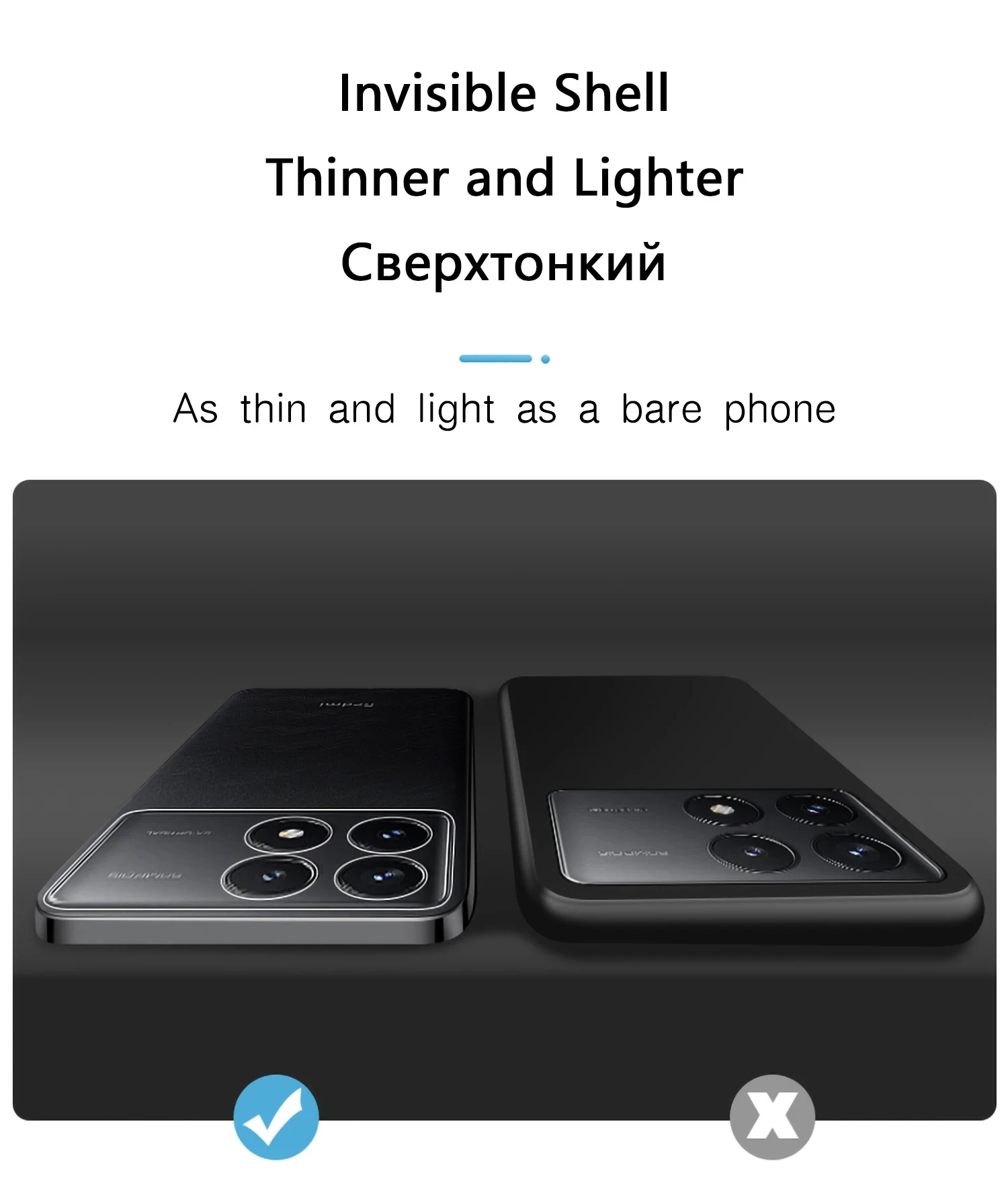 Ultra Thin Clear Case For Xiaomi Redmi Note 13 Pro Plus Cover Poco X6 Pro 5G Transparent Silicone Shockproof Cover