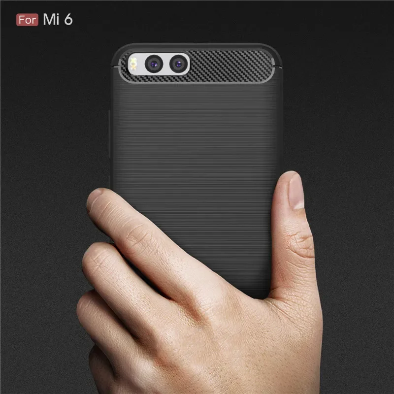 Slim Armor For Xiaomi MI6 Phone Case Silicone Soft Carbon Fiber Phone full Cases Cover for Xiaomi MI 6 Case Capa Coque Shell