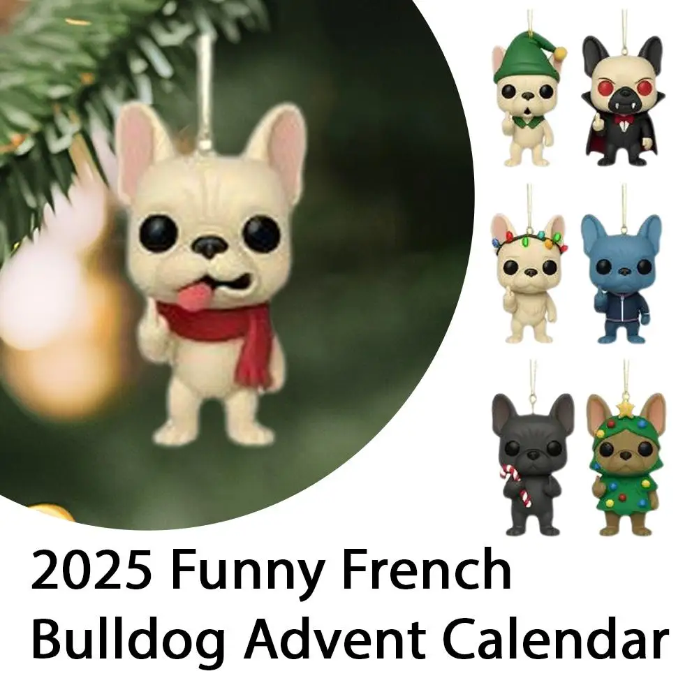 Lustiger Adventskalender mit französischer Bulldogge 2025, 24 Tage, urkomische Frenchie-Überraschungen, Weihnachts-Countdown-Kalender, Geschenke für Hundeliebhaber