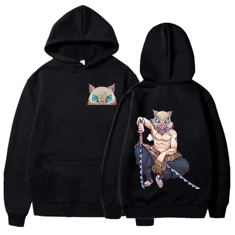 Autumn and Winter Men's Cotton Cartoon Printed Hoodie Fashion Large Street Long Sleeve Casual Breathable Hoodie