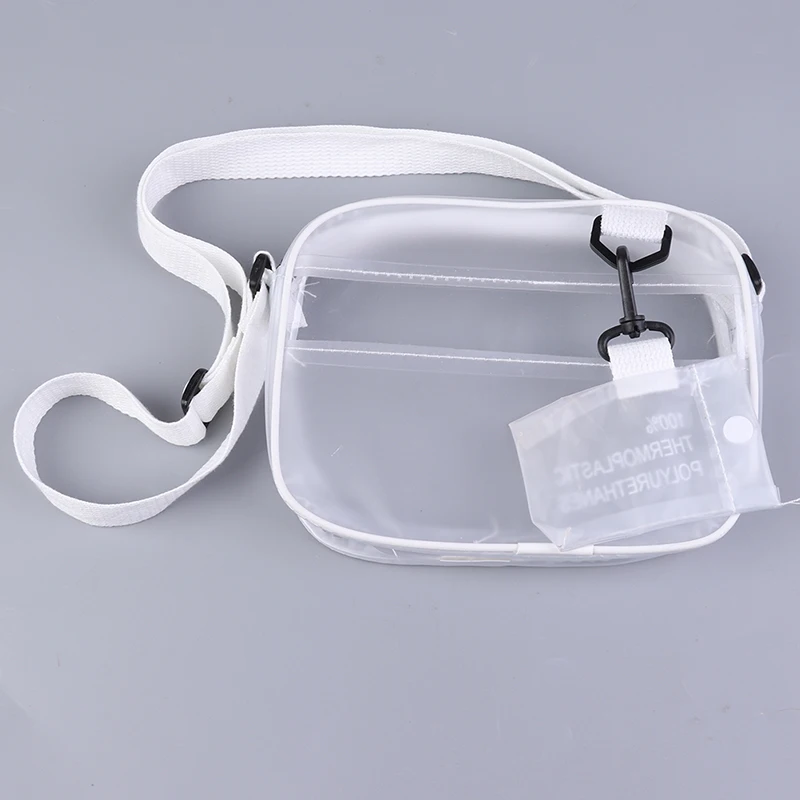 Causual PVC Transparent Clear Woman Crossbody Bags Shoulder Bag Handbag Jelly Small Phone Bags With Card Holder Wide Straps Flap