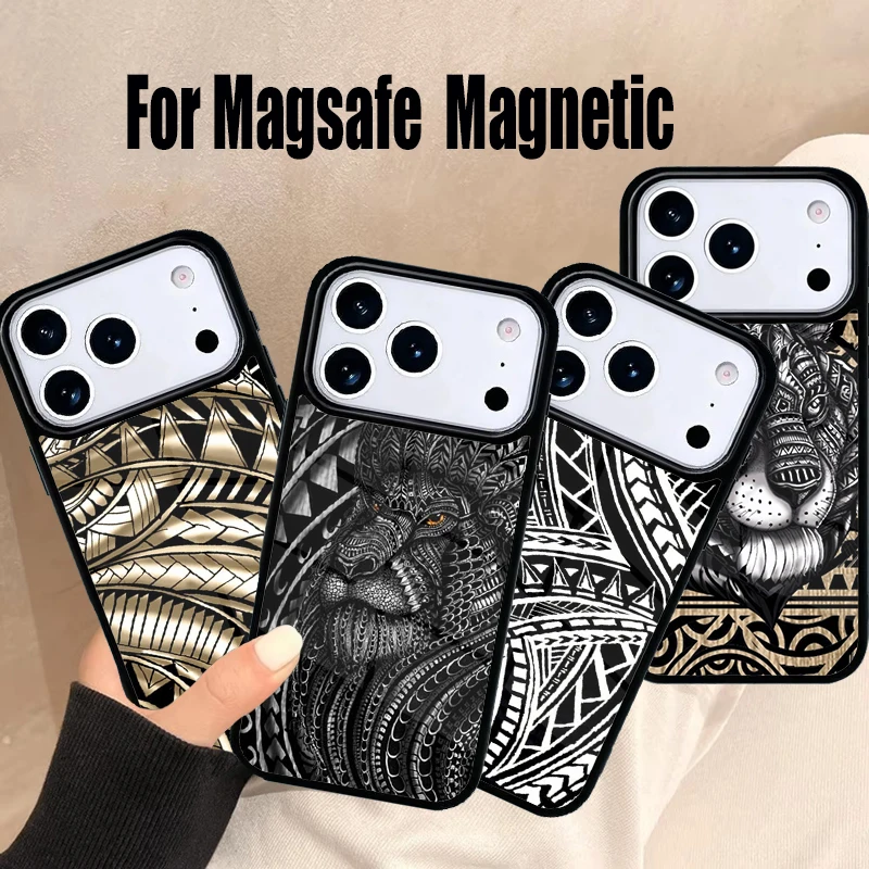 Maori Polynesian Samoan Tribal Soft-Handyhülle für iPhone 17 Air 16e 15 14 13 12 11 Pro Max Plus Magsafe Wireless Magnetic Cover