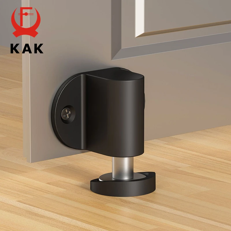 KAK Adjustable Magnetic Door Stopper Nail-free Zinc Alloy Hidden Door Holder Floor Mounted Door Stop Wind-proof Door Hardware