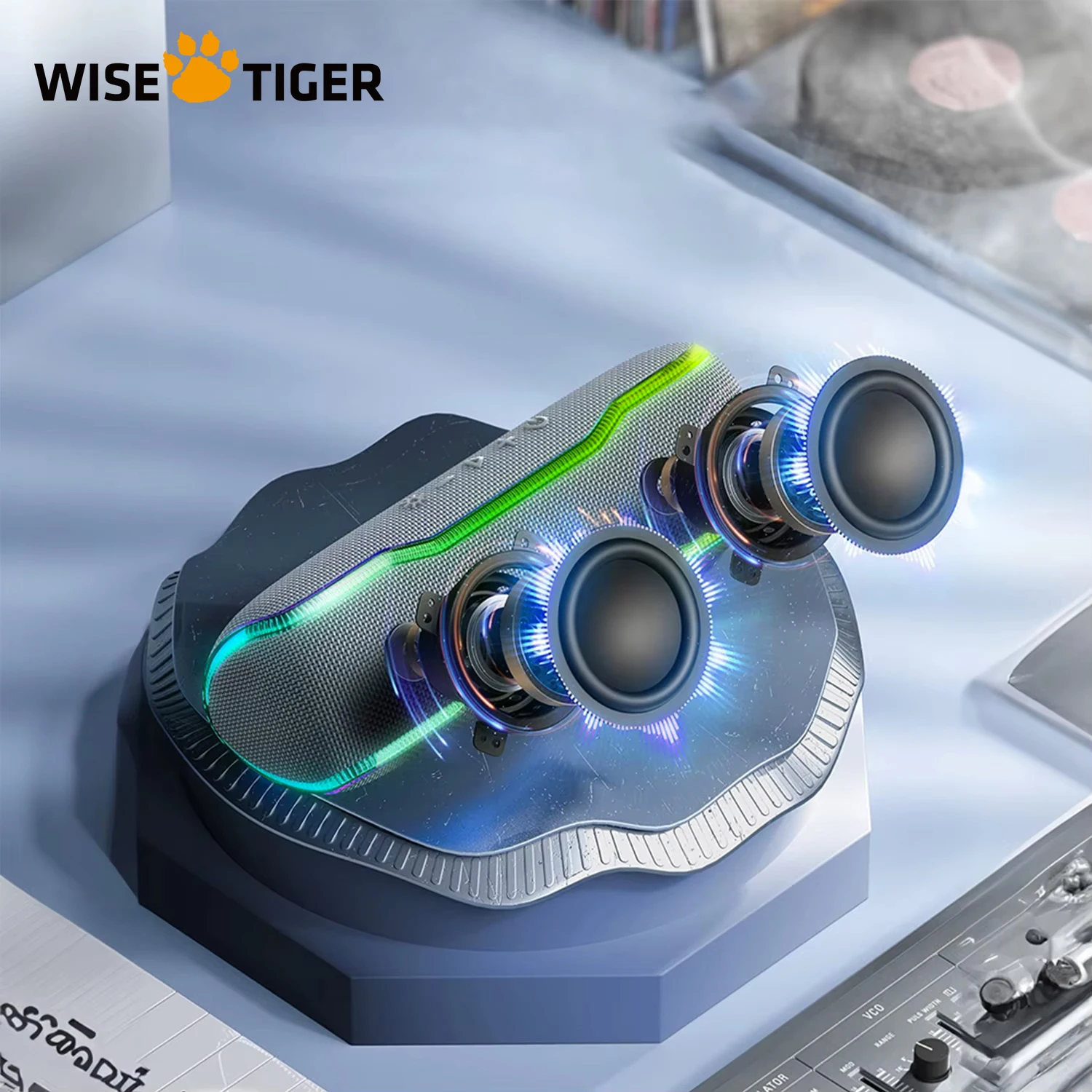 

Wise Tiger F10C Серый Открытый IPX7 Водонепроницаемый Портативный Bluetooth-динамик Сабвуфер Стерео Объемный звук с RGB-подсветкой