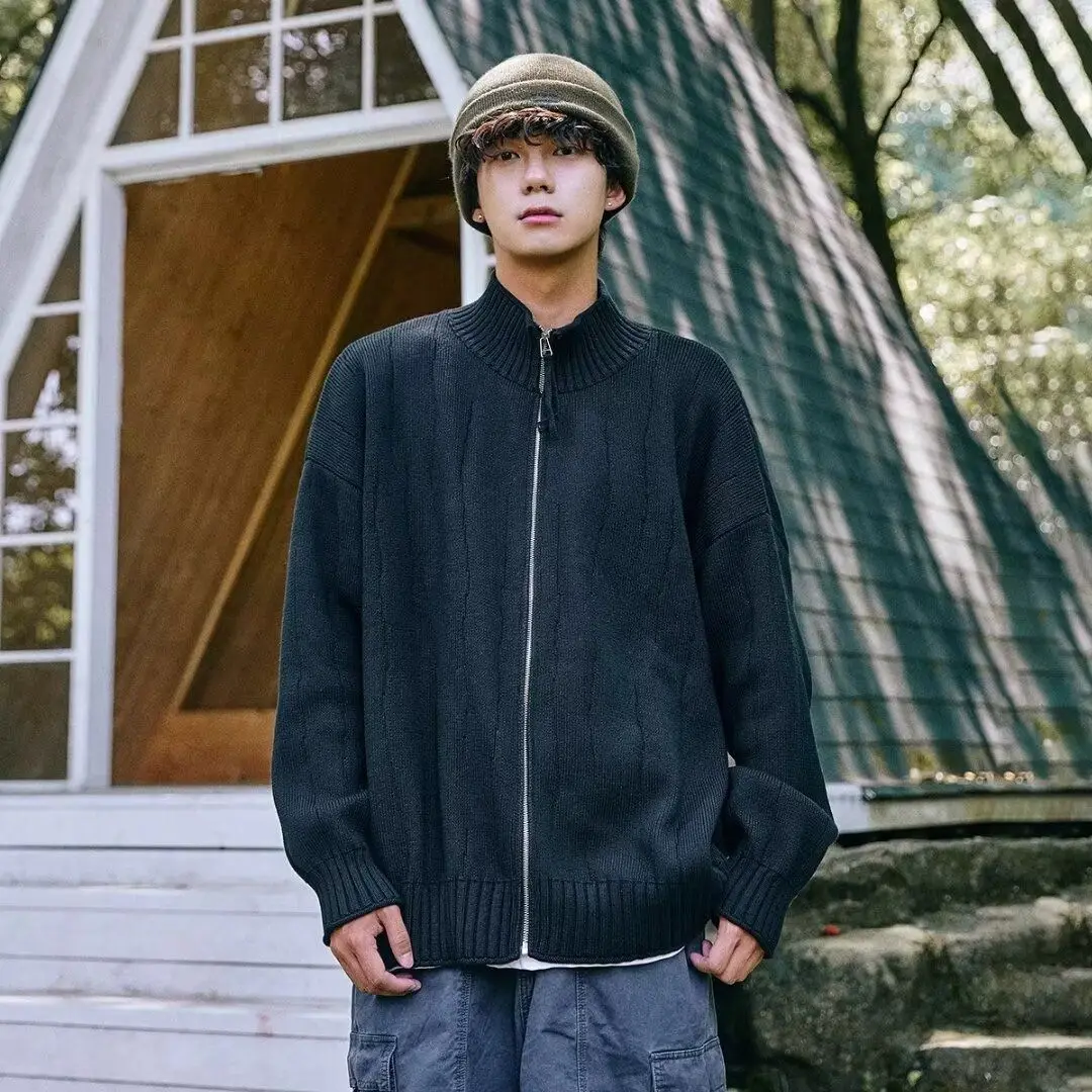 

Американский вязаный свитер с V-Ne, кардиган, мужской цветной повседневный свободный крой, зимняя верхняя одежда, мягкое полиэфирное волокно