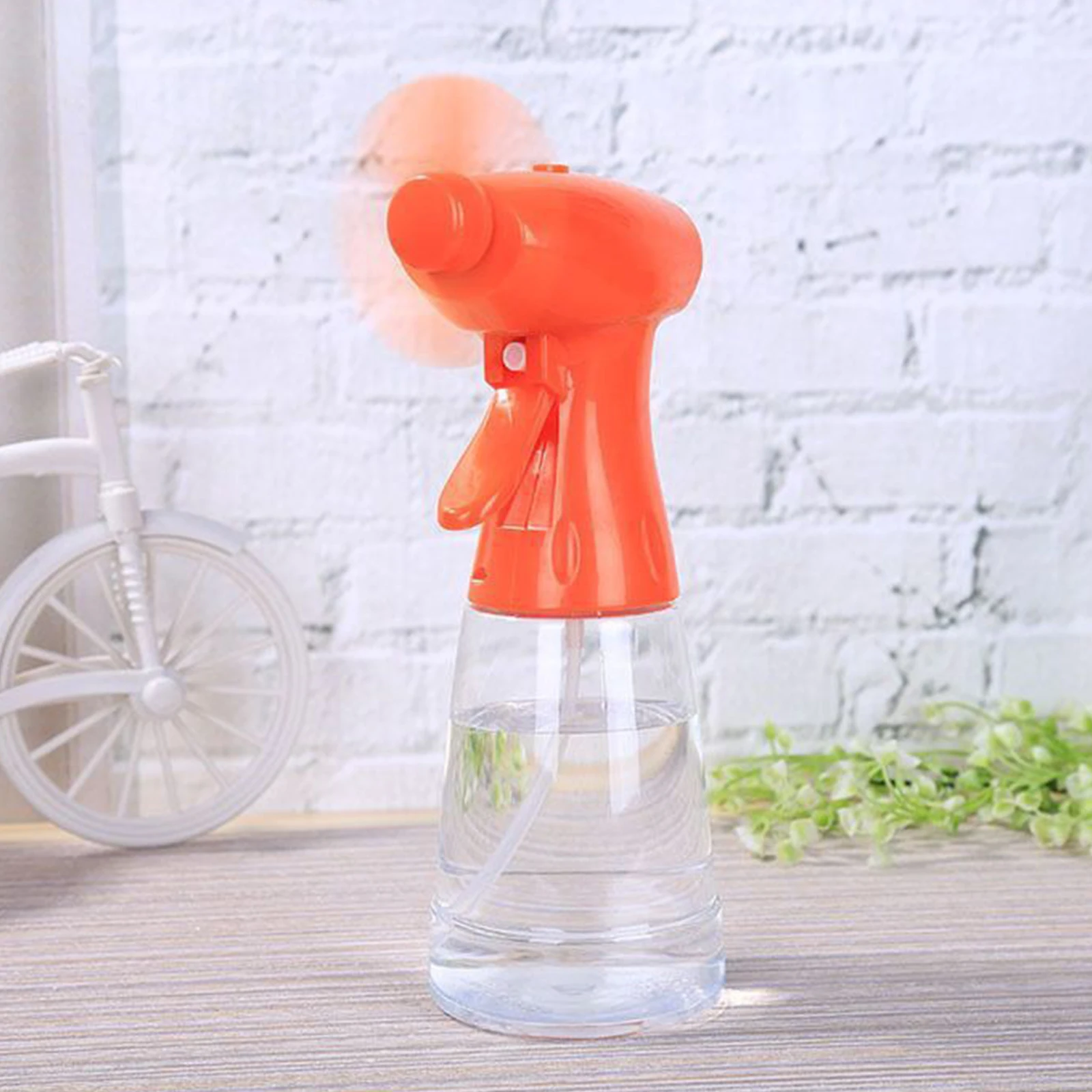 Portable Fan Spray Bottle Handheld Water Spray Mist Fan Battery Powered Mini Fan Plant Watering Sprayer Garden Supplies