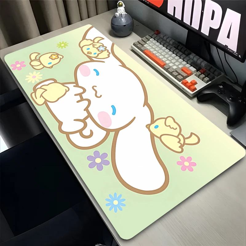 Mouse Pad Computer Gaming Accessories Kawaii Mousepad Rubber Cute Extended Desk Mat Laptop Gamer HD C-cinnamoroll Keyboard Pad
