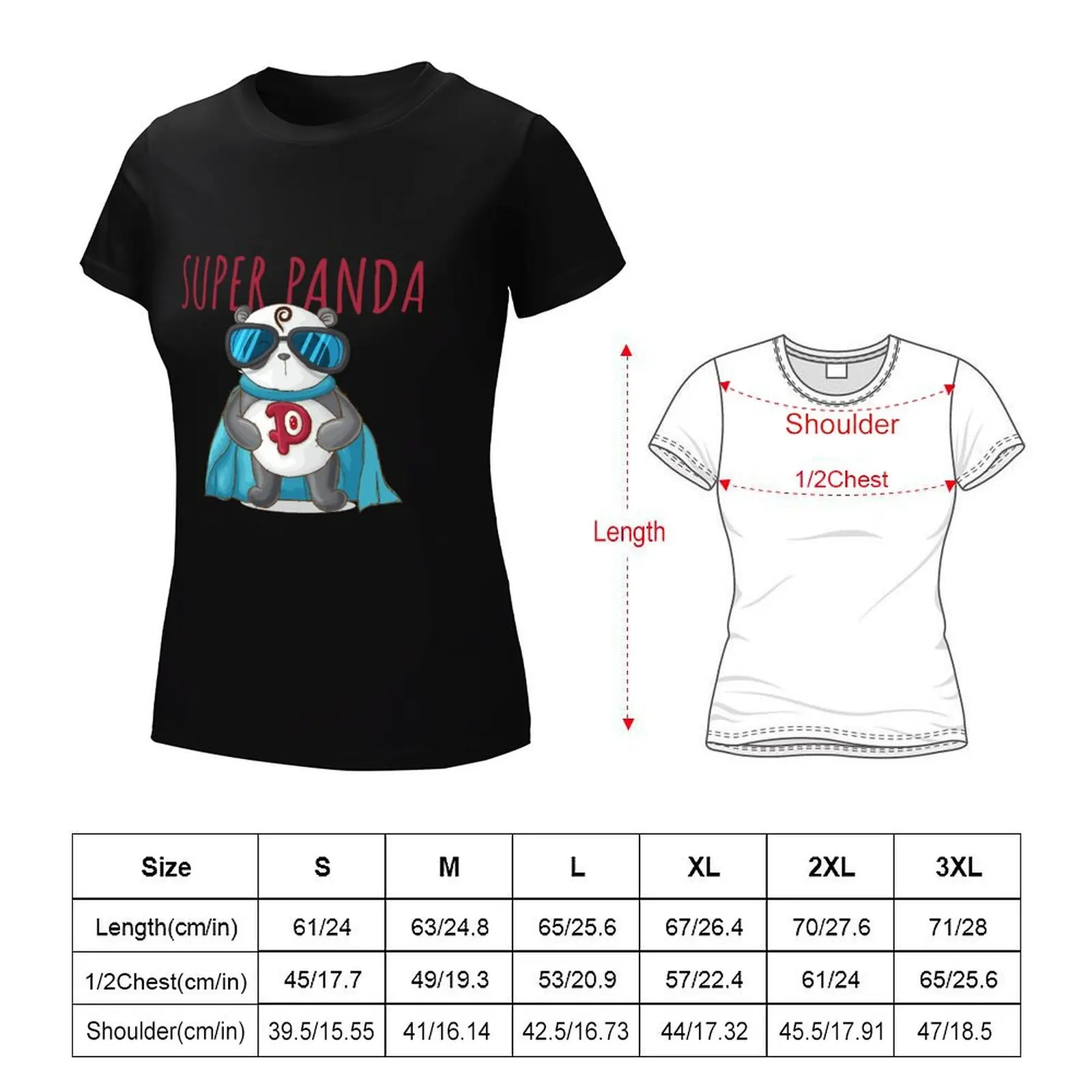 Super Panda, Super Panda Held T-Shirt Tees Dame Kleding Graphics Schattige Kleding Vrouwen T-Shirts