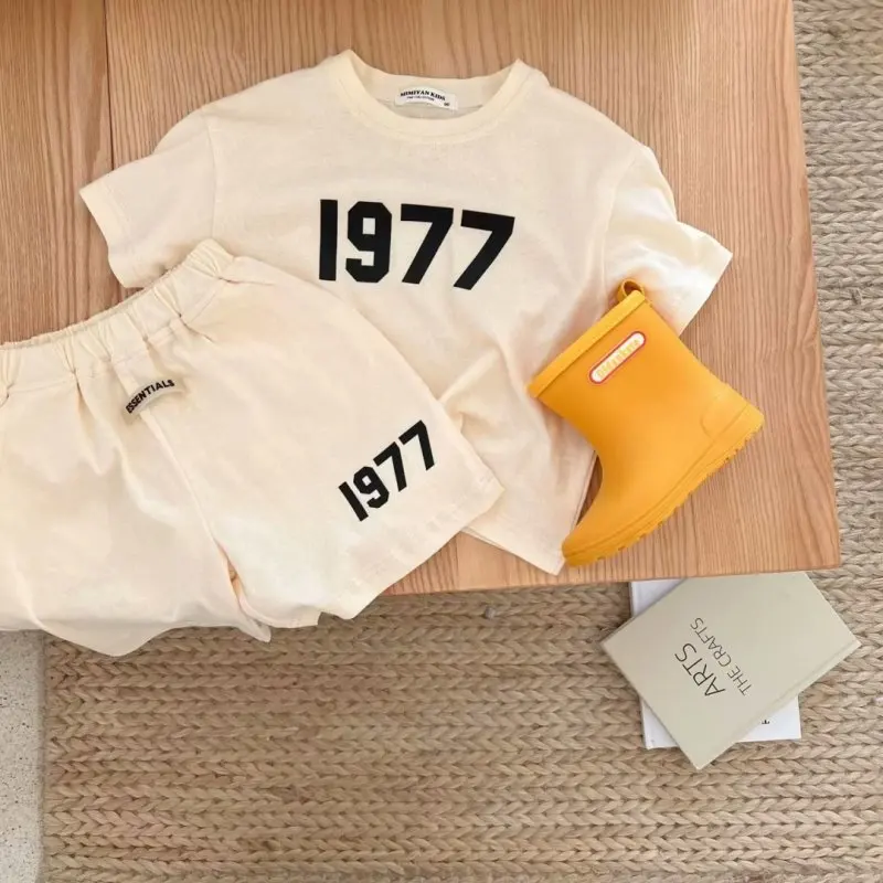 Girls Summer Clothing Suit Children Short-Sleeved Shirt Shorts 2Pcs Sets Baby Loungewear Fashion Letter Outfits