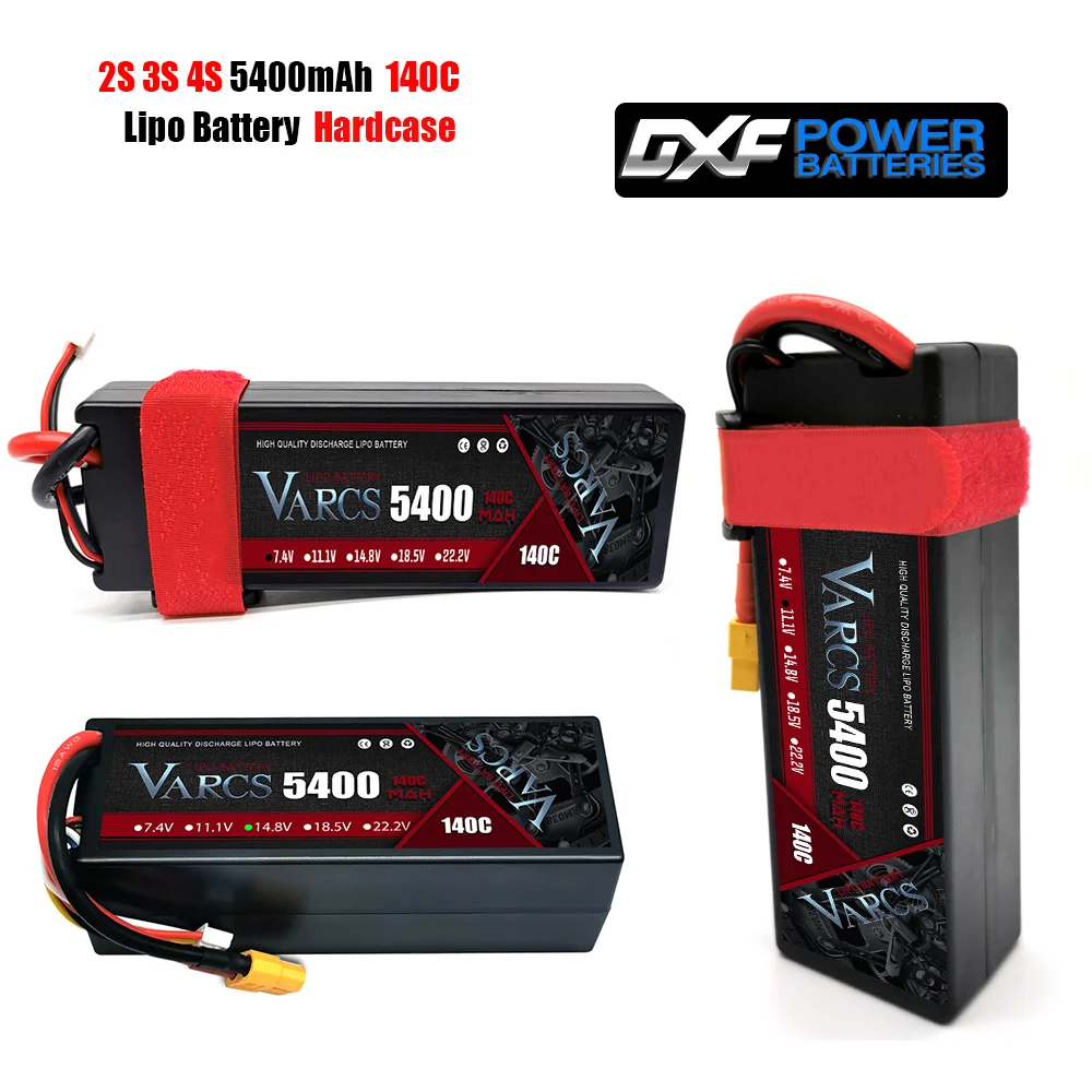 VARCS 2S 3S 4S Lipo Battery 5400mAh 140C with XT60 EC5 TRX T/DEANS XT90 XT150 Plug HardCase For 1/8 Buggy RC Car Boat Airplane