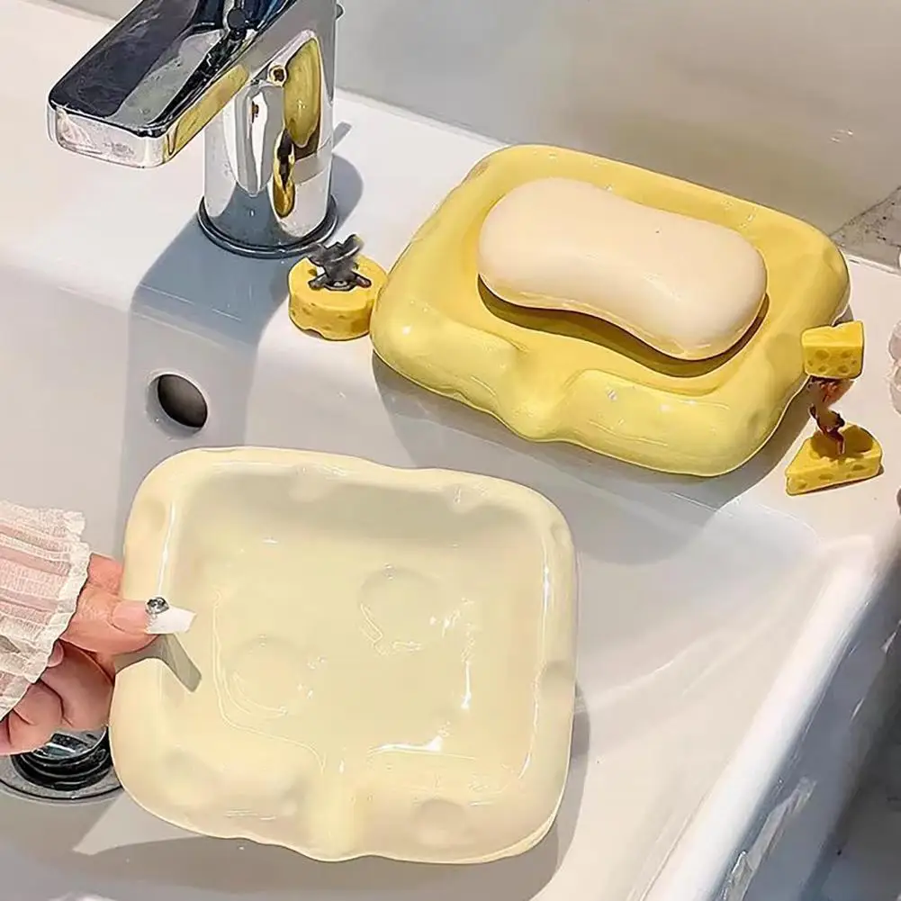 Glazed Ceramic Soap Tray Ceramic Soap Dish Ceramic Soap Holder Tray with Non-slip Design Bathroom Dish Sea-shell Shape