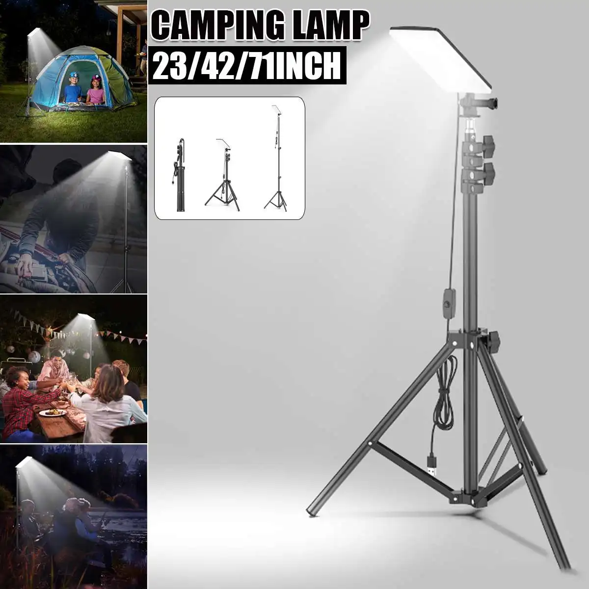 

84 LEDs Portable Camping Light Photography Stand Light with 1.8m Tripod Height Adjustable Outdoor Working Lamp Camping Lantern