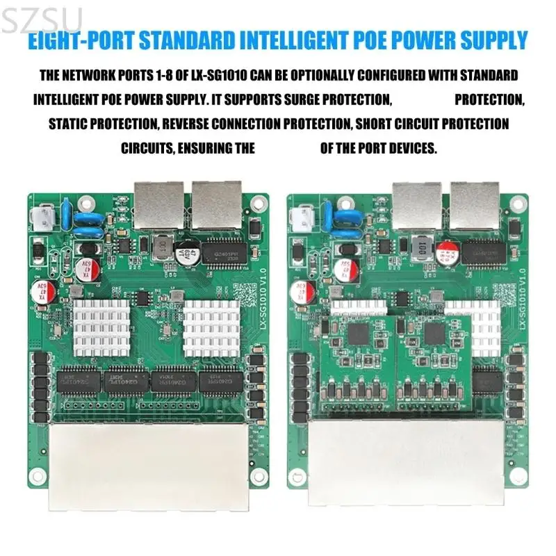 SZSU 10 Port Fast speed Networking Switches Poe Support Easy Installation For Cameras