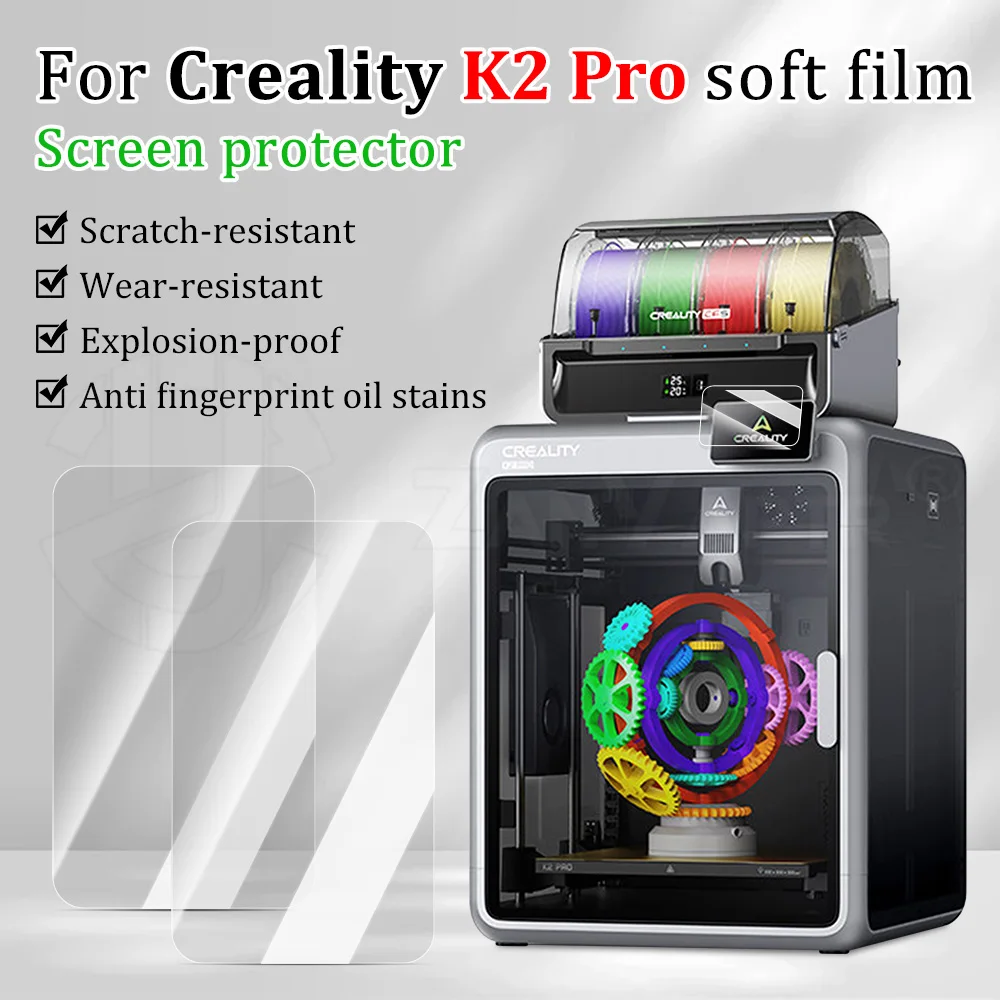 

Ультрапрозрачная защитная пленка для экрана Creality K2 Pro, мягкая защитная пленка для дисплея, аксессуары для 3D-принтеров