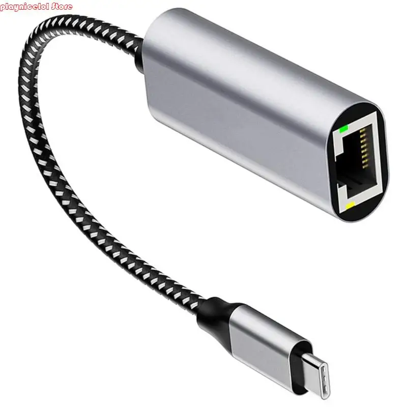 

E8BA Type C to Ethernet Adapter LAN Networking Adapter Type C to RJ45 Ethernet Cable