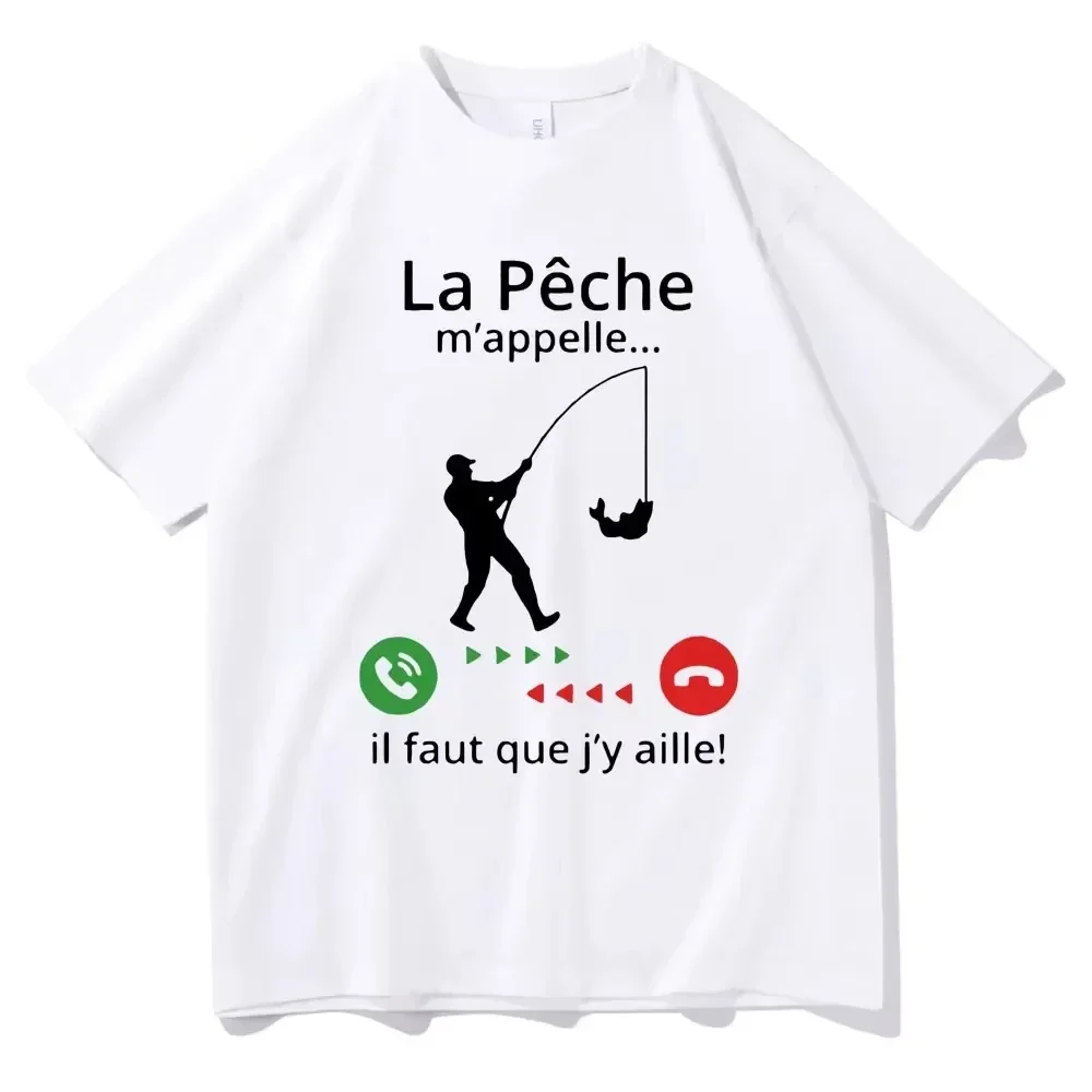 Funny Fishing Calls Me I Must Go Print T-shirtsWomen Oversized Fisherman Short Sleeve T-shirts Casual Loose T-shirt Top