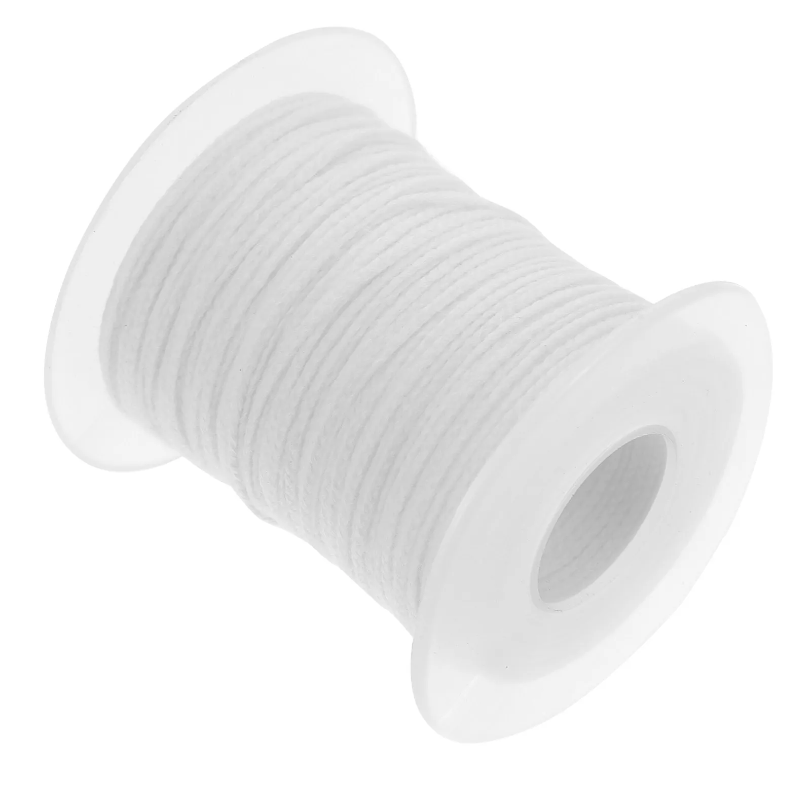 61M White Cotton Wicks Spool for DIY Making Pillars Tapers Curl Burning Braided Wick Roll Suitable for Metal Wick