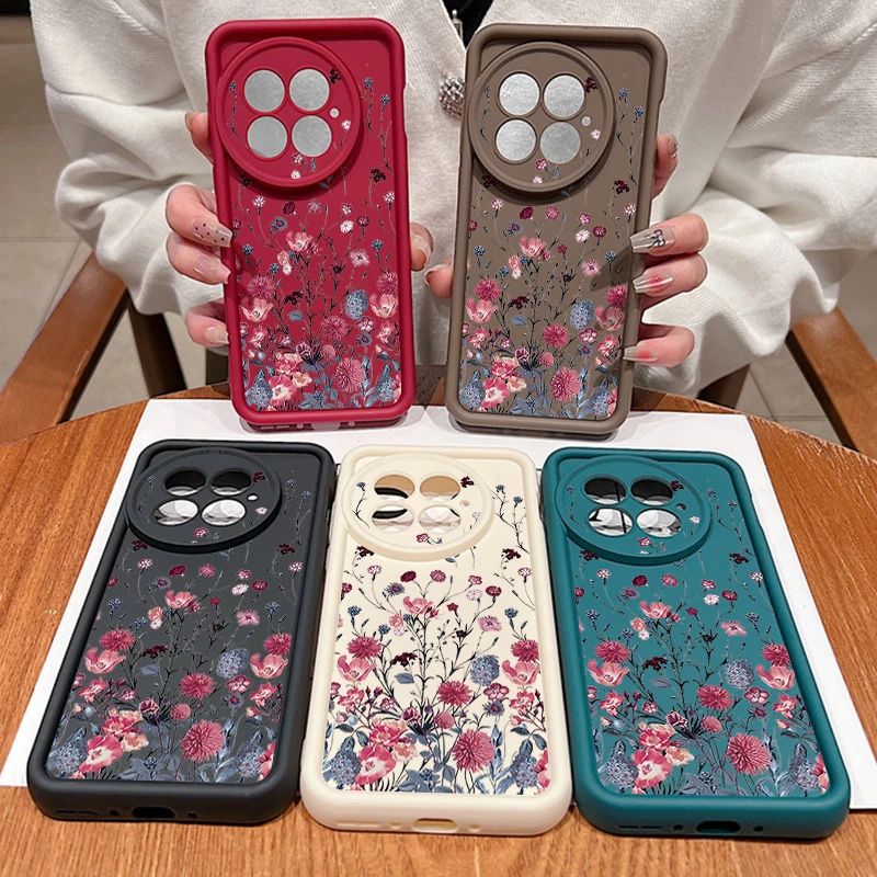 الرجعية الزهور نمط جراب هاتف ل OnePlus 15 13 13T 12 13R 12R 11R 5G للصدمات لينة غطاء من البولي يوريثان ل OnePlus Nord 5 Ace 5 3 2