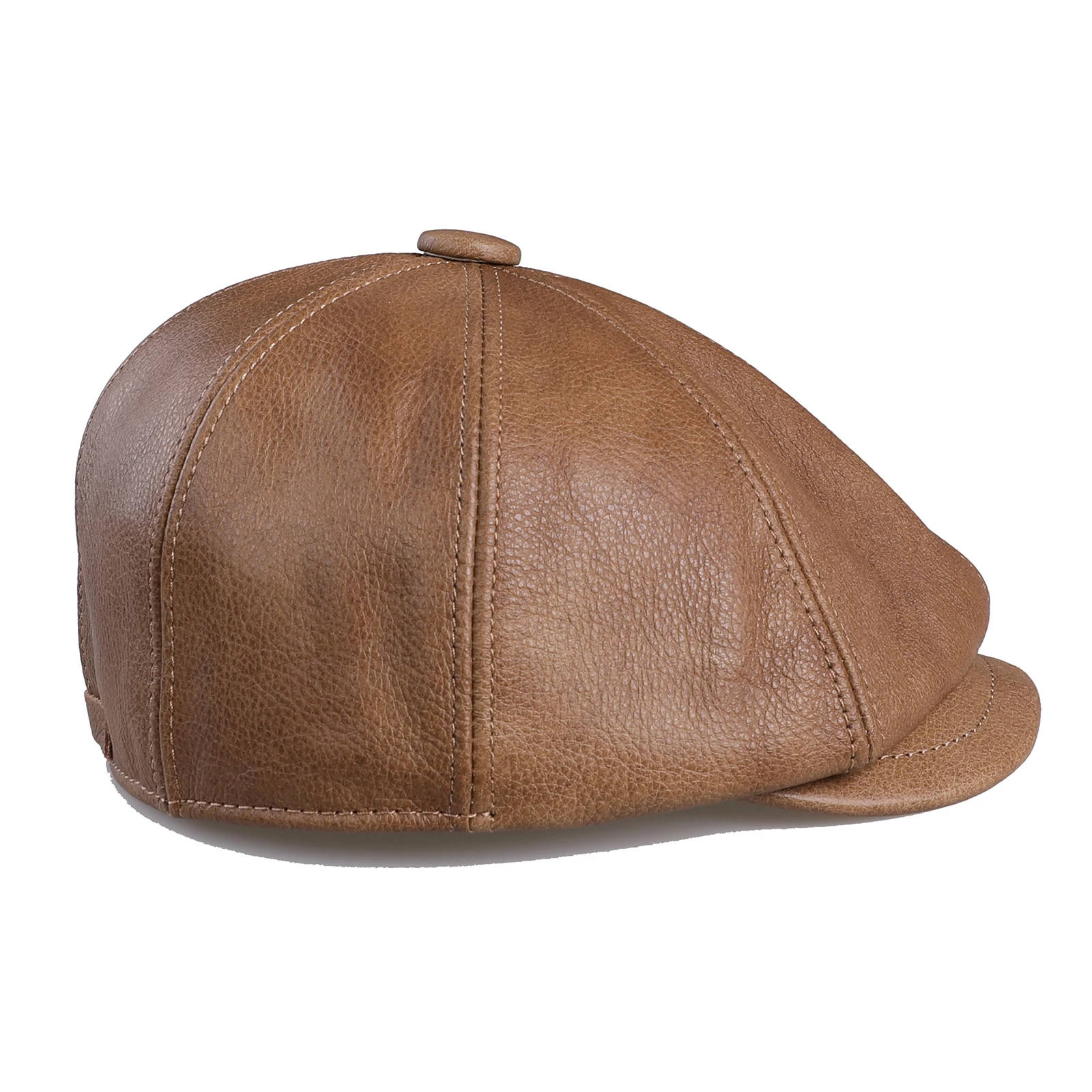 Boonjovia Herren Newsboy Flat Cap echtes Rindsleder Gatsby Efeu Golf Cabbie Fahr hut 8 Panels klassisches Design – Detail 3