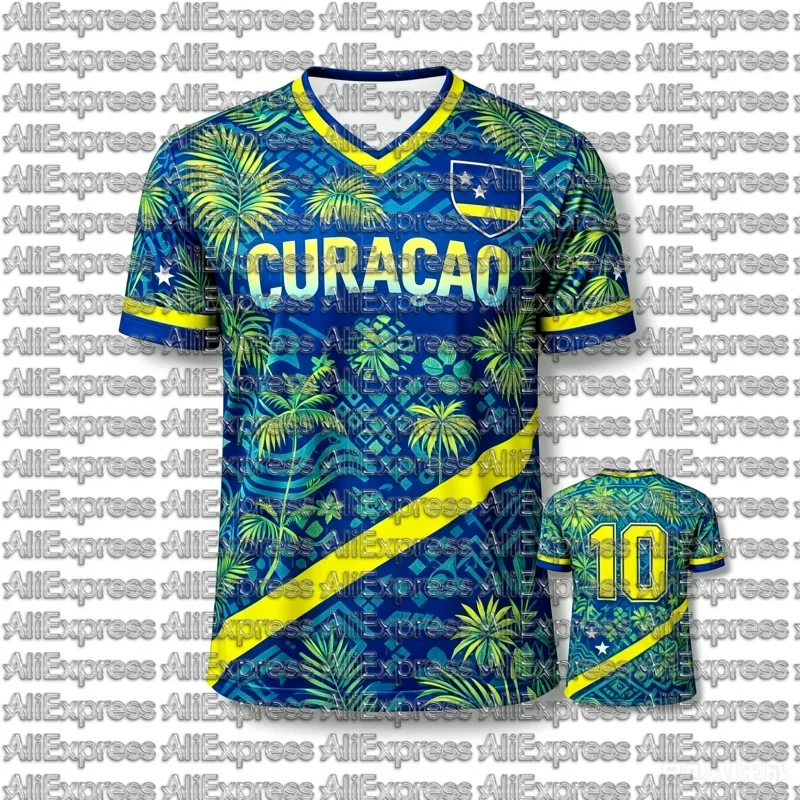 Camiseta con Estampado Tribal de Curazao, Camiseta Deportiva Transpirable para Hombre, Camiseta con Estampado 3D, Estilo Informal, Top de Fútbol para Mujer, Apta para Fanáticos