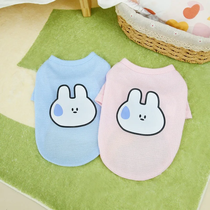 

Cute Rabbit Dog Vest Summer Cool Breathable Pet Clothes Waffle Teddy Yorkshire Clothing Puppy Pullover Pet Cute T-Shirt XS-XL
