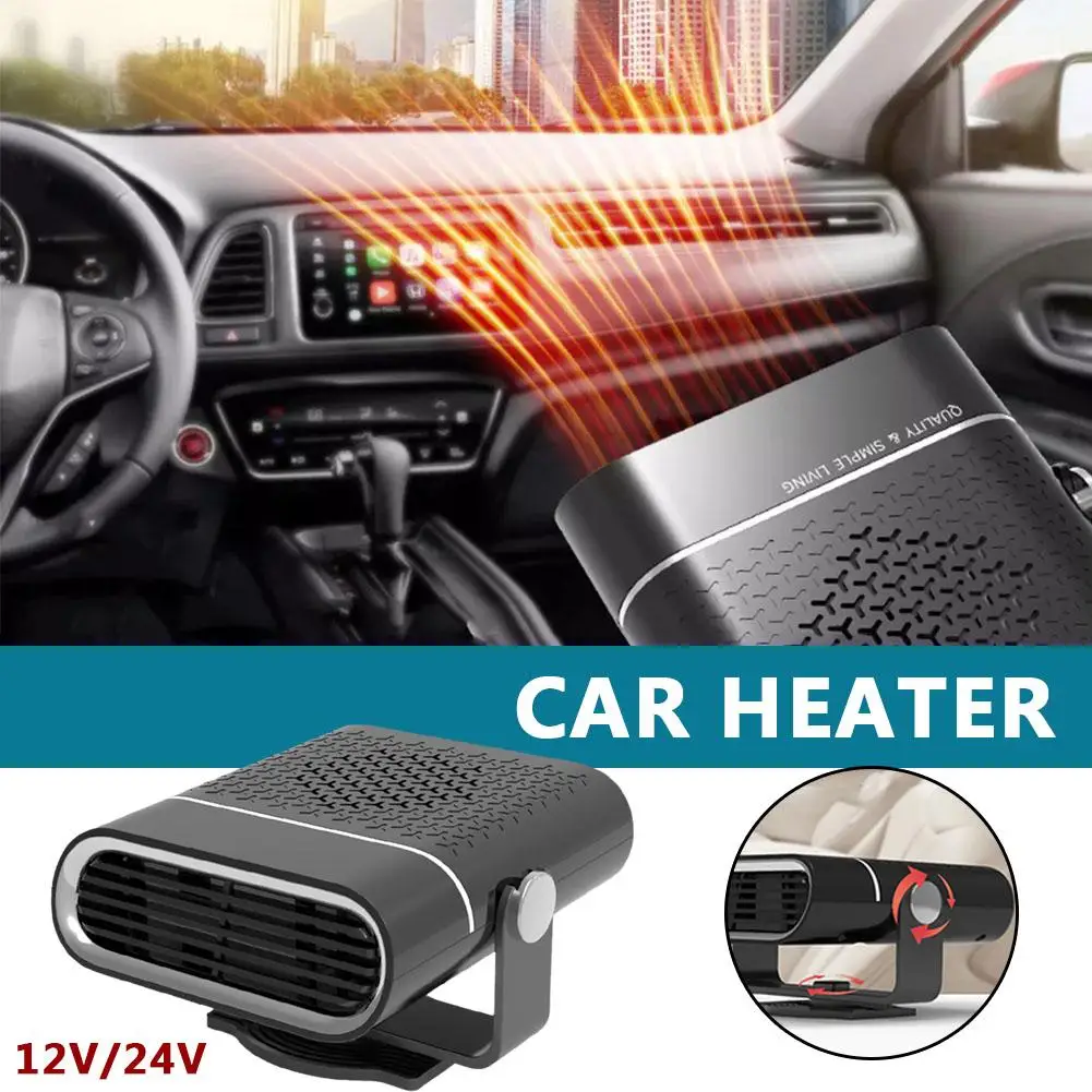 Car Heater Fan 200W 12V/24V Car Heater Electric Cooling Heating Auto Defroster Windshield Heater Anti-Fog Defogging Car Dem V0C9