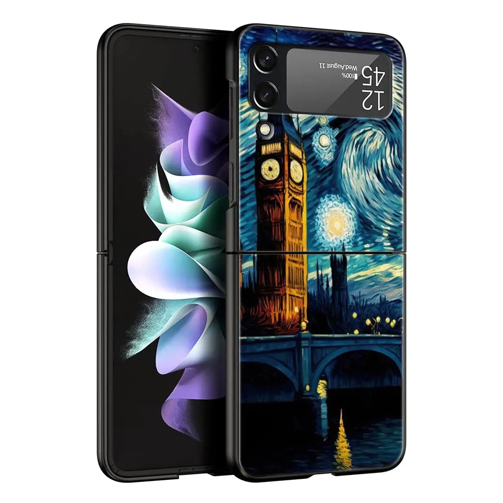 Coque de téléphone portable pliable Starry Night Van Gogh, coque rigide PC, Samsung Z Flip 3, 4, 5