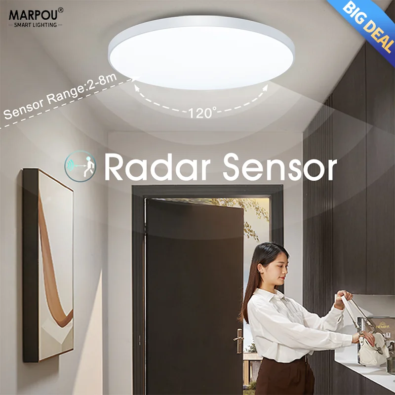 

LED Radar Sensor Light 30 Seconds Auto Delay Motion Sensor Wide Range Modern Ceiling Light 15W20W40W Garden Outdoor Decoration