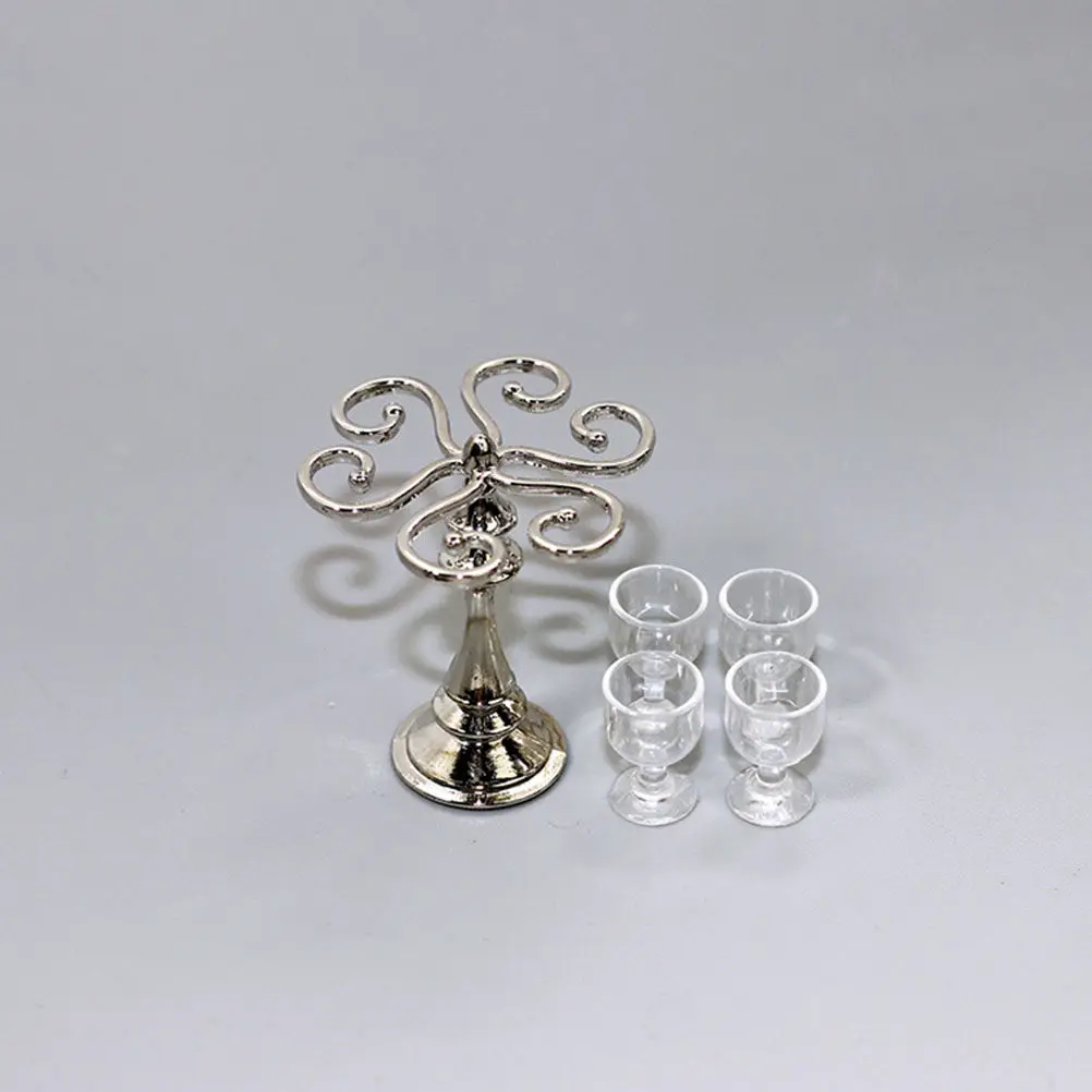 

1Set Mini House Bar Counter Scene Stylish Miniature Accessories Afternoon Tea Ornament Mini Food Play Set