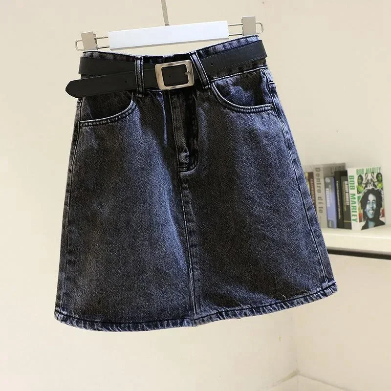 

Pop Black Grey High-Waisted Slimming Denim Mini Skirt For Women Trendy Summer New Style Korean Version Bodycon Skirt