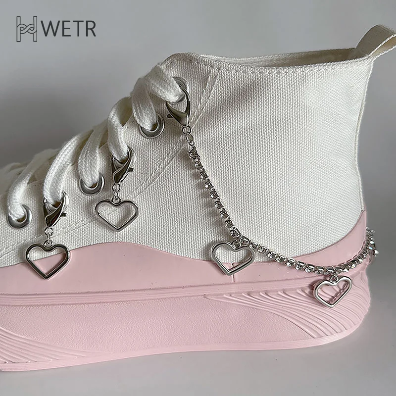 1PCS Charm Tassel Heart Pendant Boot Shoe Chain Sneakers Jewelry For Women Unisex Trendy Sports Shoes Chain Party Jewelry Gift