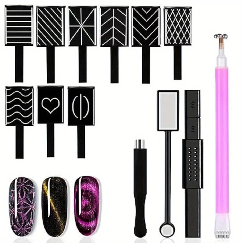 

13 шт. набор магнитов для дизайна ногтей, магнитная палочка для гель-лака «кошачий глаз», инструменты для дизайна ногтей без запаха, аксессуары для маникюра для дизайна ногтей своими руками