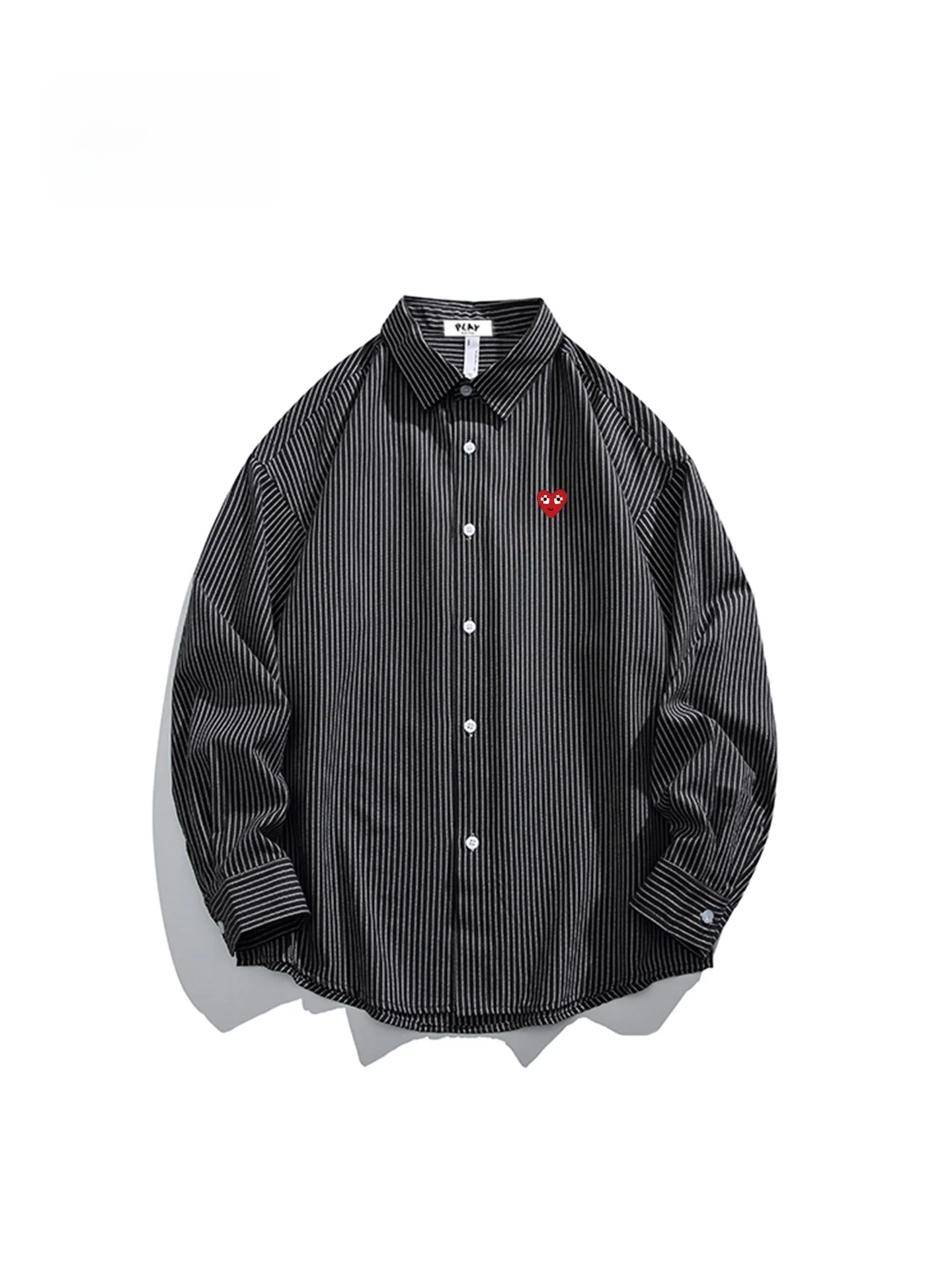 

Мужская рубашка Play Heity: Свободный крой, комфорт, модный полосатый дизайн, прочная, дышащая, молодежный стиль, повседневная верхняя одежда для осени